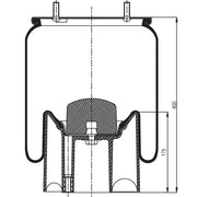 Air Spring Assembly - Flexair 9000NB, 325-350mm Ride Height / Trailer