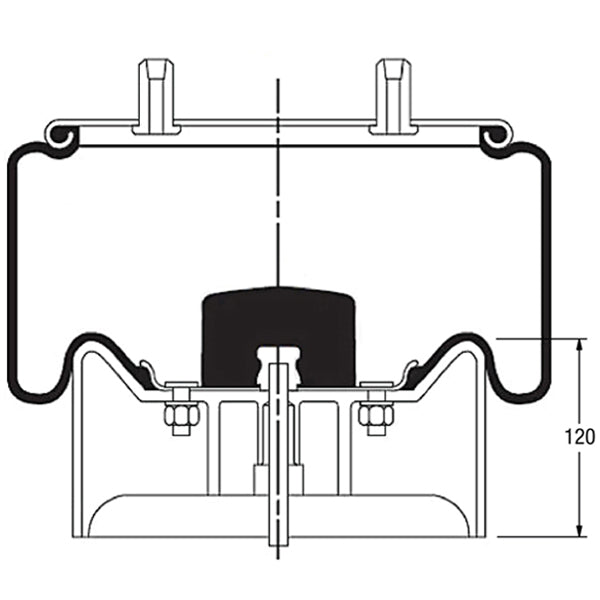 Air Spring Assembly - Hendrickson Intraax AA250, Metal Piston