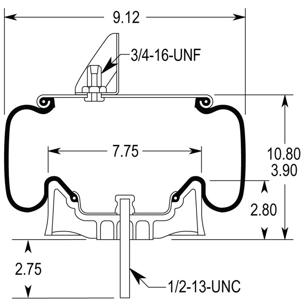 Air Spring Assembly - Kenworth Air Glide 200, Upto 1998