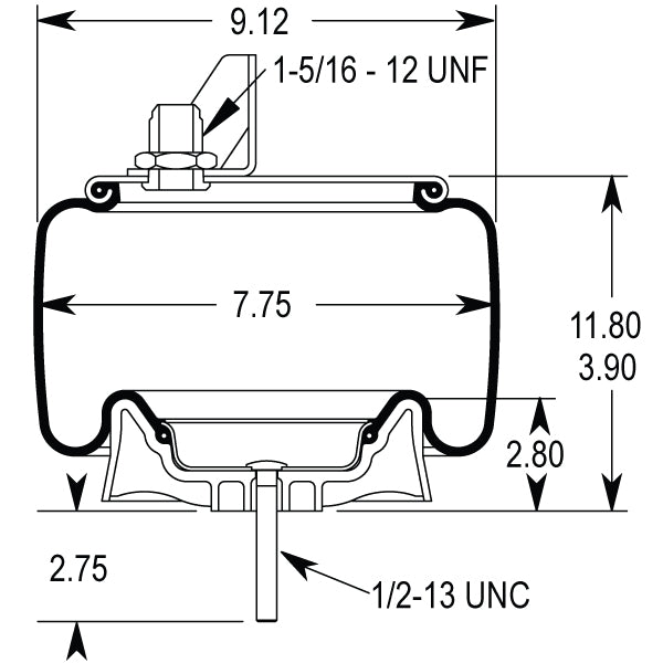 Air Spring Assembly - Kenworth Air Glide 200, 1998 To May 2013 / Truck