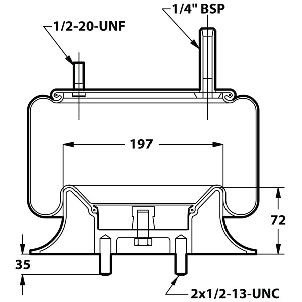 Air Spring Assembly - Kenworth 10.8" Air Glide 200, Pre 1998 / Truck