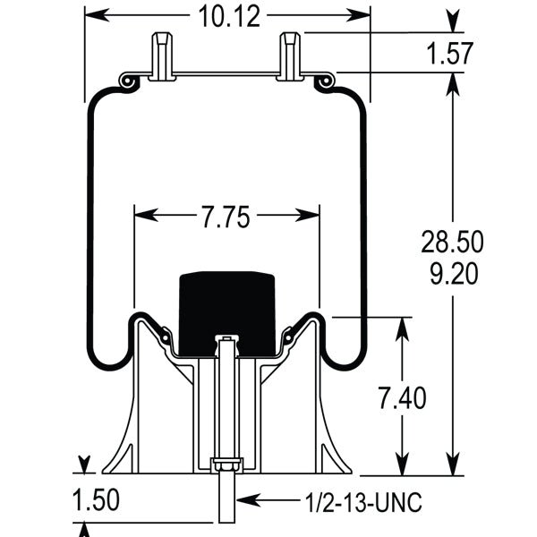 Air Spring Assembly - Hendrickson Intrax 14" to 17" / Trailer