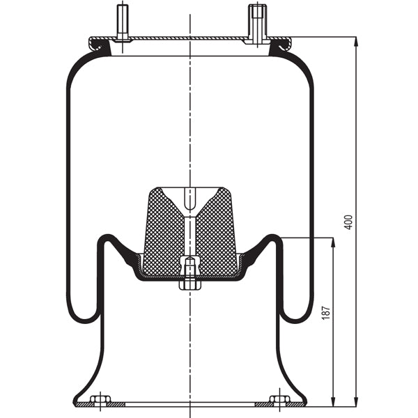 Air Spring Assembly - Reyco 25 Artu 12" to 17" Ride Height / Trailer