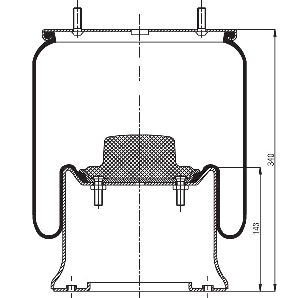 Air Spring Assembly - SAF & Euro Air 2 Underslung 2918V / Trailer